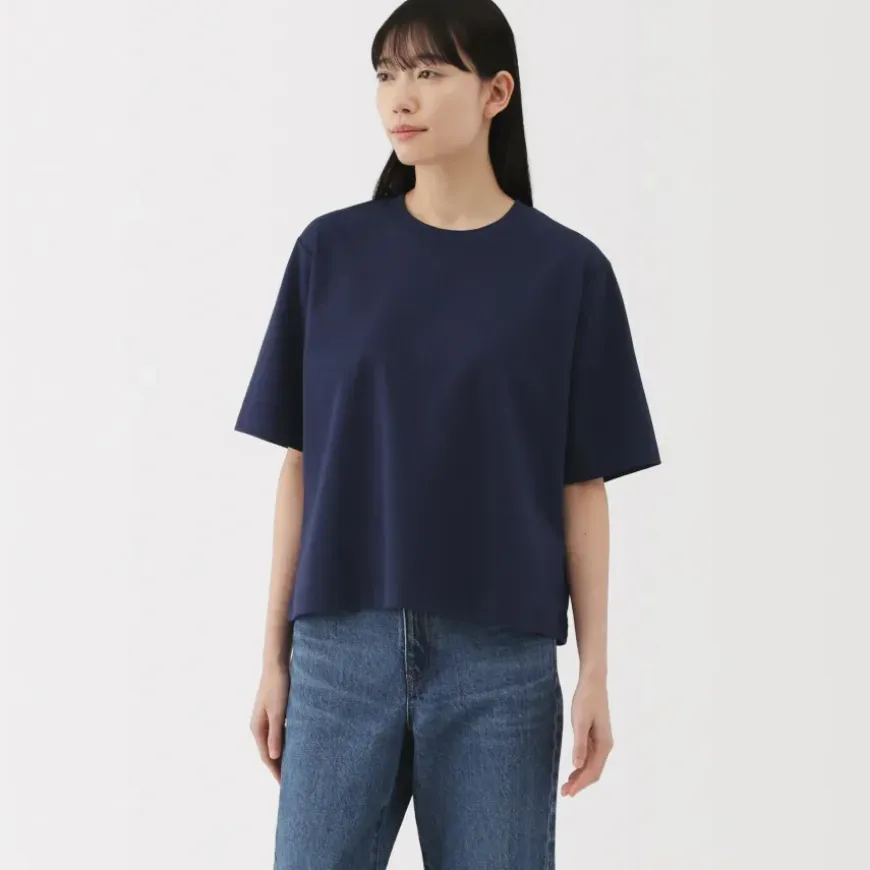 Women's Cool Touch Crew Neck Wide Short Sleeve T-Shirt