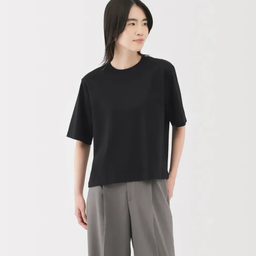 Women's Cool Touch Crew Neck Wide Short Sleeve T-Shirt