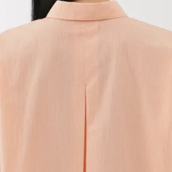 Women's Cool Touch Regular Collar Short Sleeve Striped Shirt