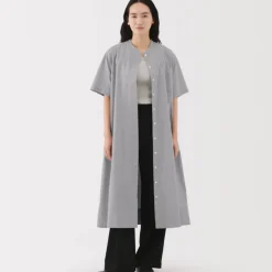Women's Cool Touch Short Sleeve Striped Shirt Dress