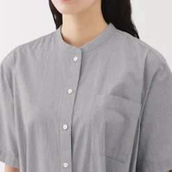 Women's Cool Touch Short Sleeve Striped Shirt Dress