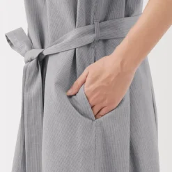 Women's Cool Touch Short Sleeve Striped Shirt Dress