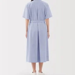 Women's Cool Touch Short Sleeve Striped Shirt Dress