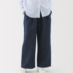 Women's Cotton Linen Denim Easy Wide Pants