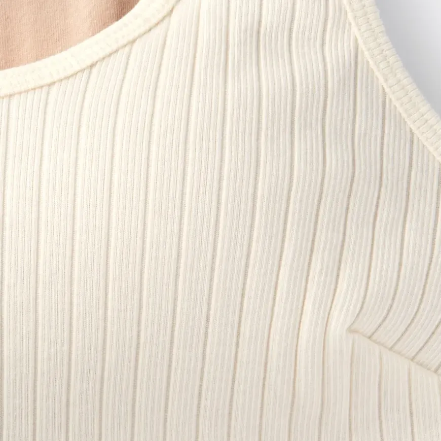 Women's Cotton Stretch Ribbed Cropped Bra Tank Top