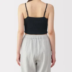 Women's Cotton Stretch Ribbed Cropped Bra Camisole