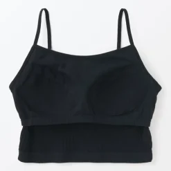 Women's Cotton Stretch Ribbed Cropped Bra Camisole