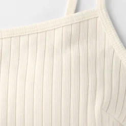 Women's Cotton Stretch Ribbed Cropped Bra Camisole