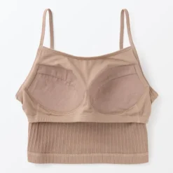Women's Cotton Stretch Ribbed Cropped Bra Camisole