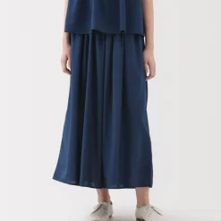 Women's Cotton Voile Gather Maxi-Skirt