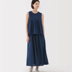 Women's Cotton Voile Gather Maxi-Skirt
