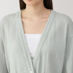 Women's Crepe Gauze Long Cardigan