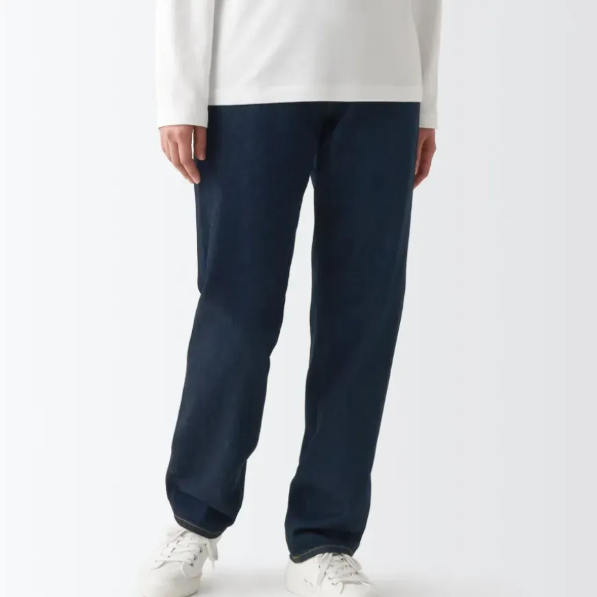 Women's Denim Regular Pants - Dark Navy (L 31inch / 79cm)