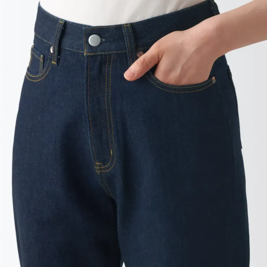 Women's Denim Regular Pants - Dark Navy (L 31inch / 79cm)