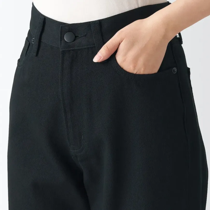 Women's Denim Regular Pants Black