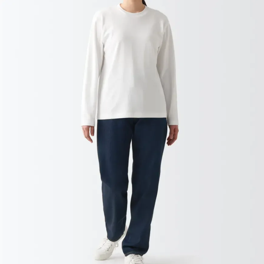 Women's Denim Regular Pants Dark Navy (L 30inch / 77cm)