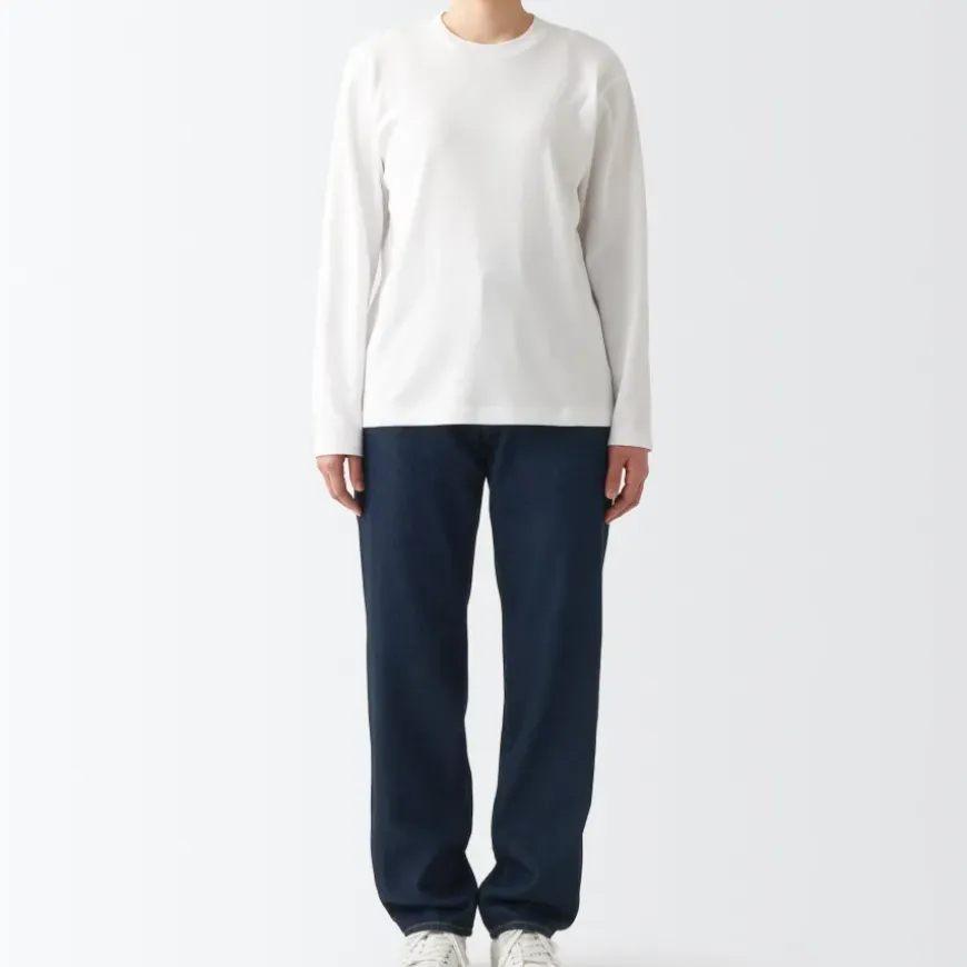 Women's Denim Regular Pants Dark Navy (L 30inch / 77cm)