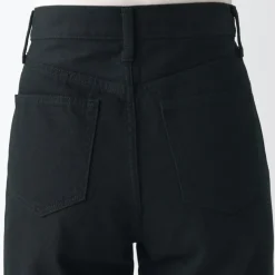 Women's Denim Regular Pants Black (L 30inch / 77cm)