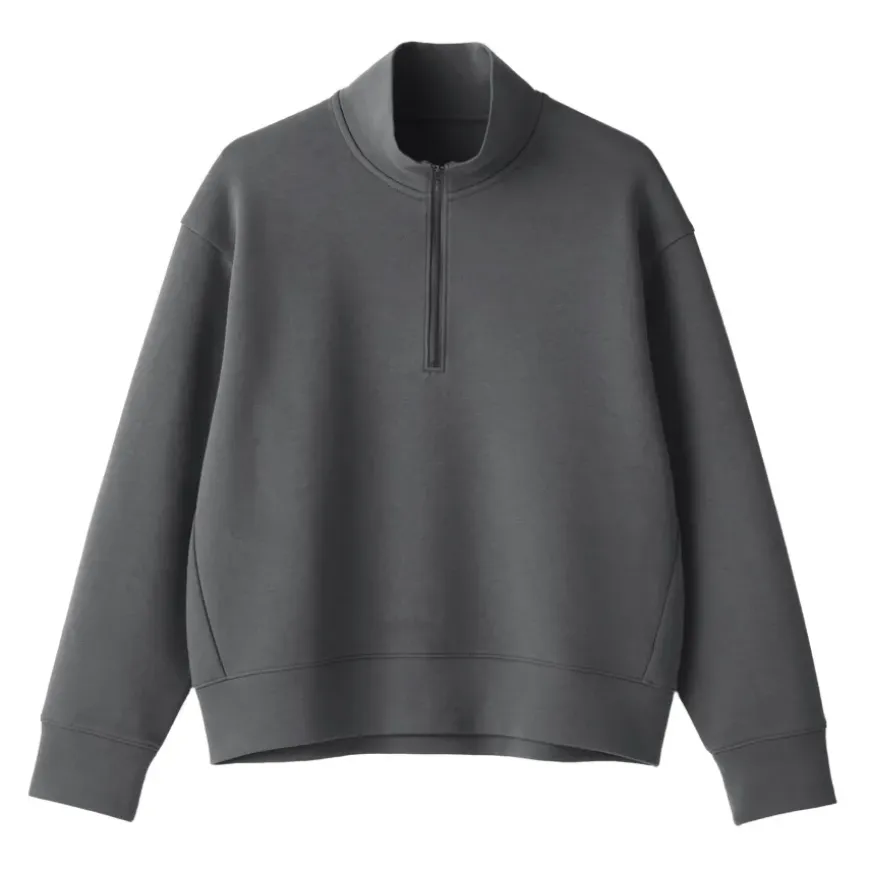 Women's Double Knitted Half Zip Sweatshirt