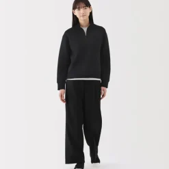Women's Double Knitted Half Zip Sweatshirt