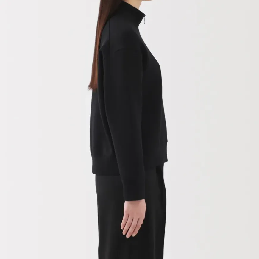 Women's Double Knitted Half Zip Sweatshirt