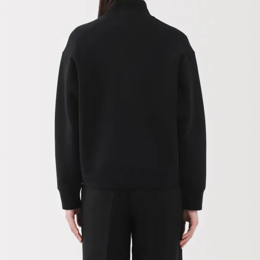 Women's Double Knitted Half Zip Sweatshirt