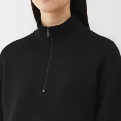 Women's Double Knitted Half Zip Sweatshirt