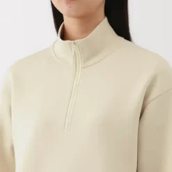 Women's Double Knitted Half Zip Sweatshirt