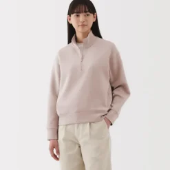 Women's Double Knitted Half Zip Sweatshirt