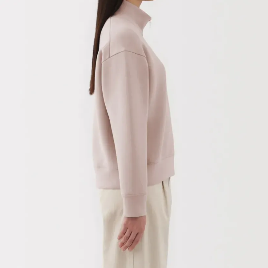 Women's Double Knitted Half Zip Sweatshirt