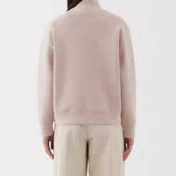 Women's Double Knitted Half Zip Sweatshirt