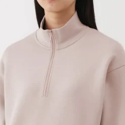 Women's Double Knitted Half Zip Sweatshirt