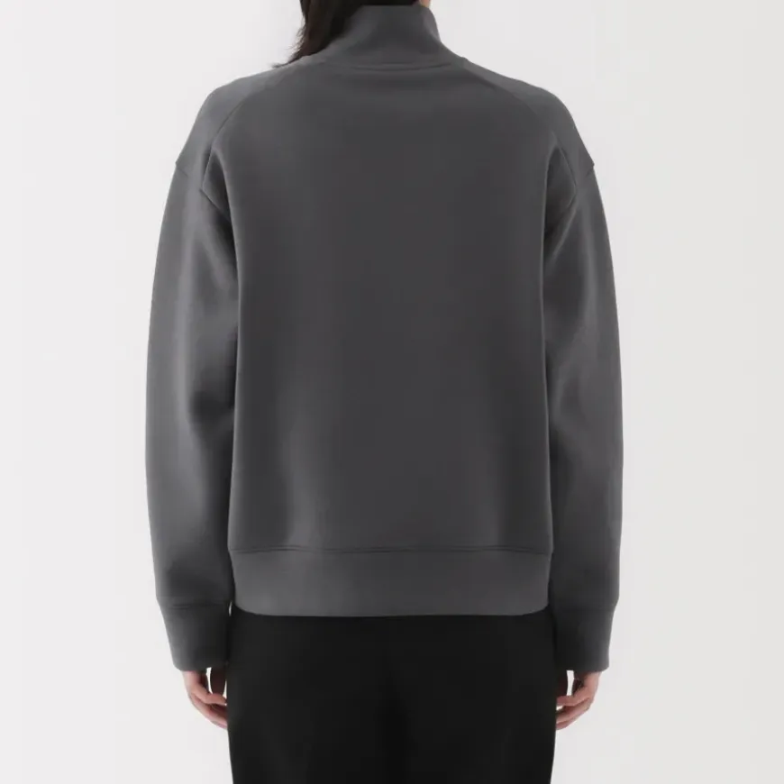 Women's Double Knitted Half Zip Sweatshirt