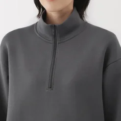 Women's Double Knitted Half Zip Sweatshirt