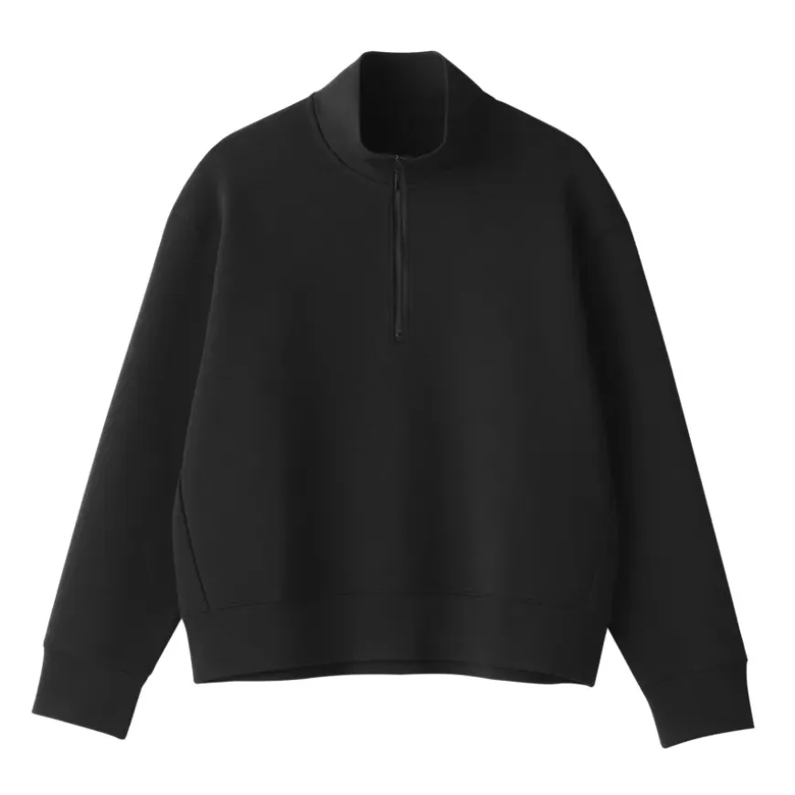 Women's Double Knitted Half Zip Sweatshirt