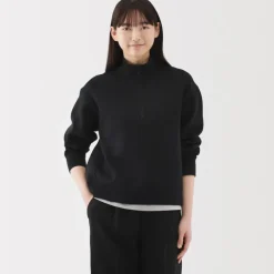 Women's Double Knitted Half Zip Sweatshirt