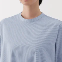 Women's Easy-Dry Broadcloth Long Sleeve Pullover Striped Dress