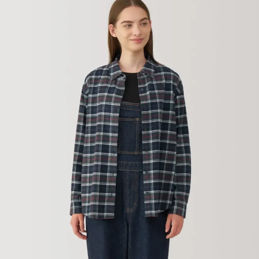 Women's Flannel Regular Collar Long Sleeve Patterned Shirt