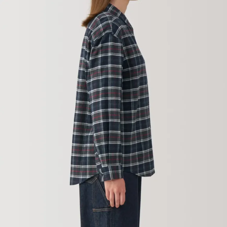 Women's Flannel Regular Collar Long Sleeve Patterned Shirt