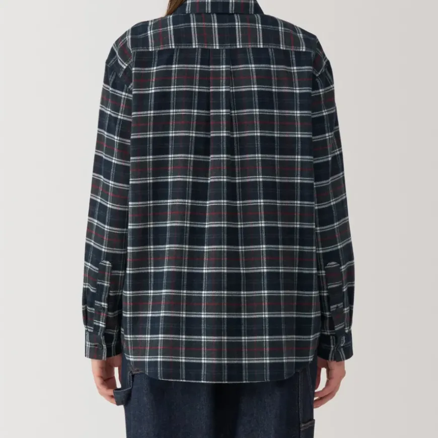 Women's Flannel Regular Collar Long Sleeve Patterned Shirt