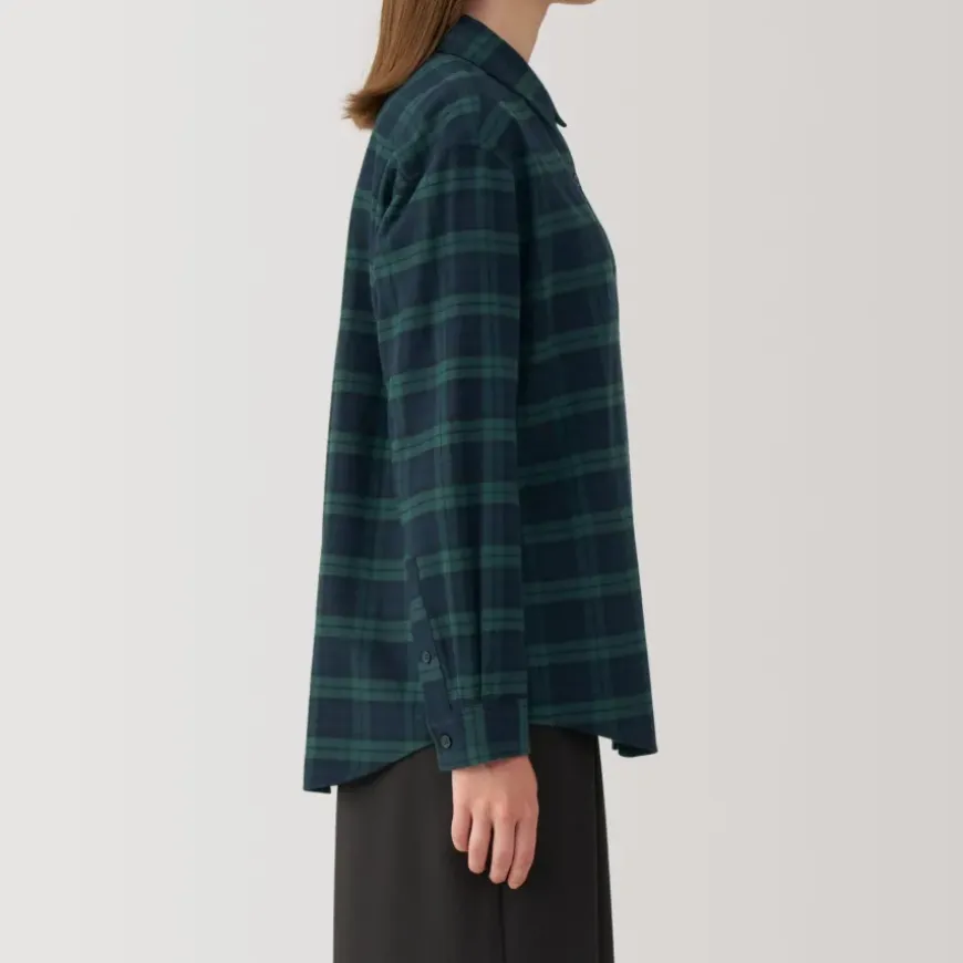 Women's Flannel Regular Collar Long Sleeve Patterned Shirt