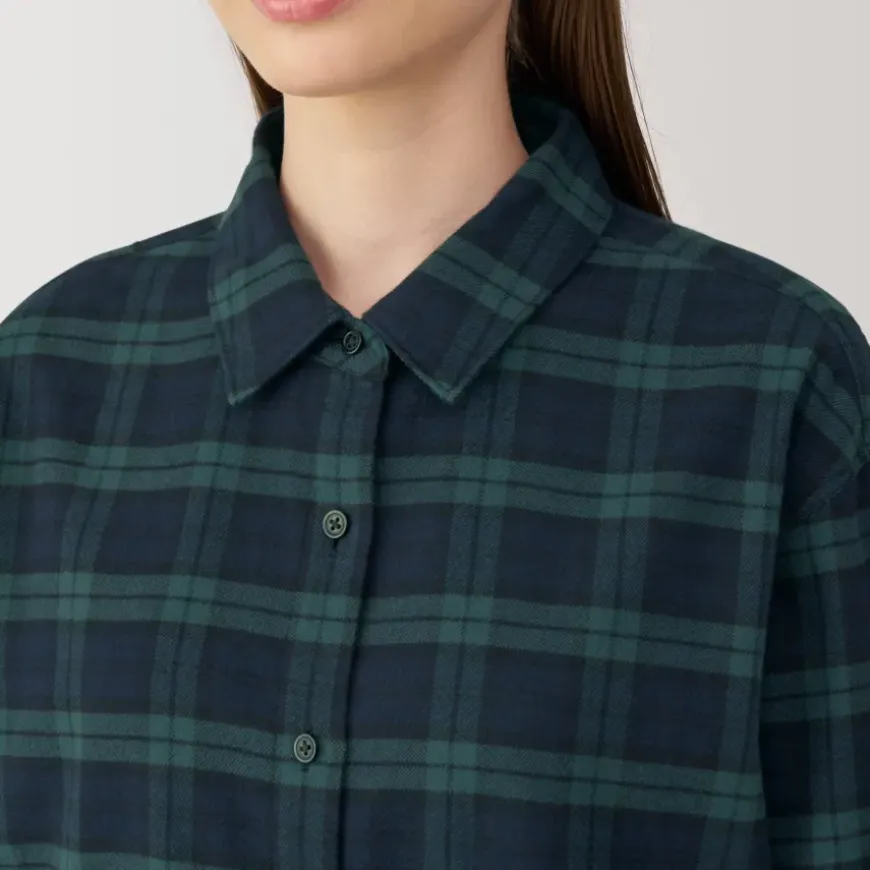 Women's Flannel Regular Collar Long Sleeve Patterned Shirt