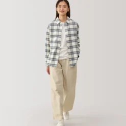 Women's Flannel Regular Collar Long Sleeve Patterned Shirt