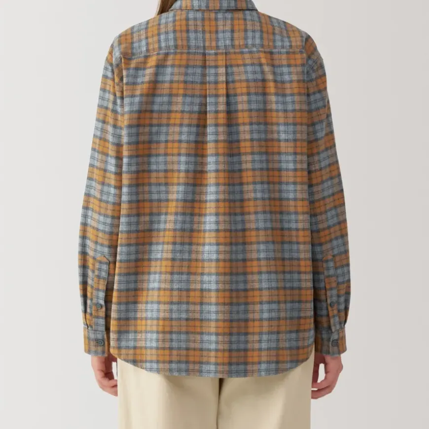 Women's Flannel Regular Collar Long Sleeve Patterned Shirt