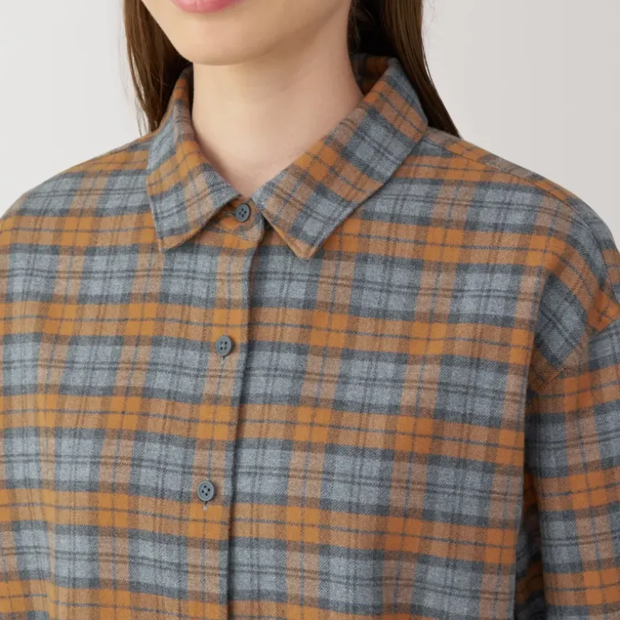 Women's Flannel Regular Collar Long Sleeve Patterned Shirt