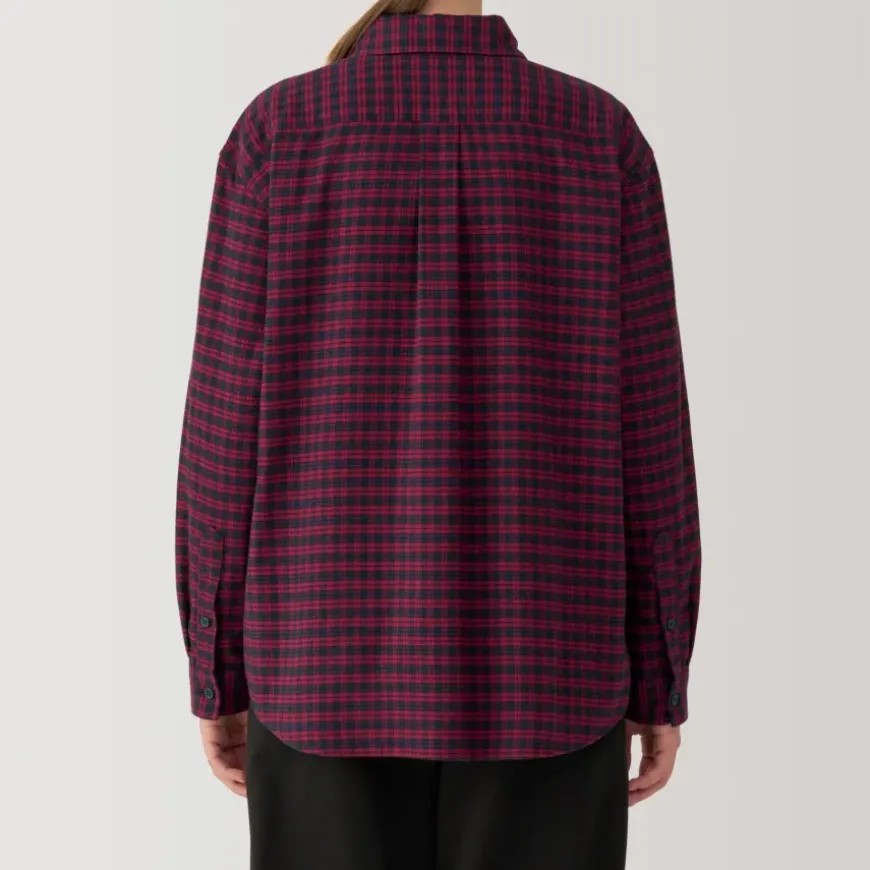Women's Flannel Regular Collar Long Sleeve Patterned Shirt