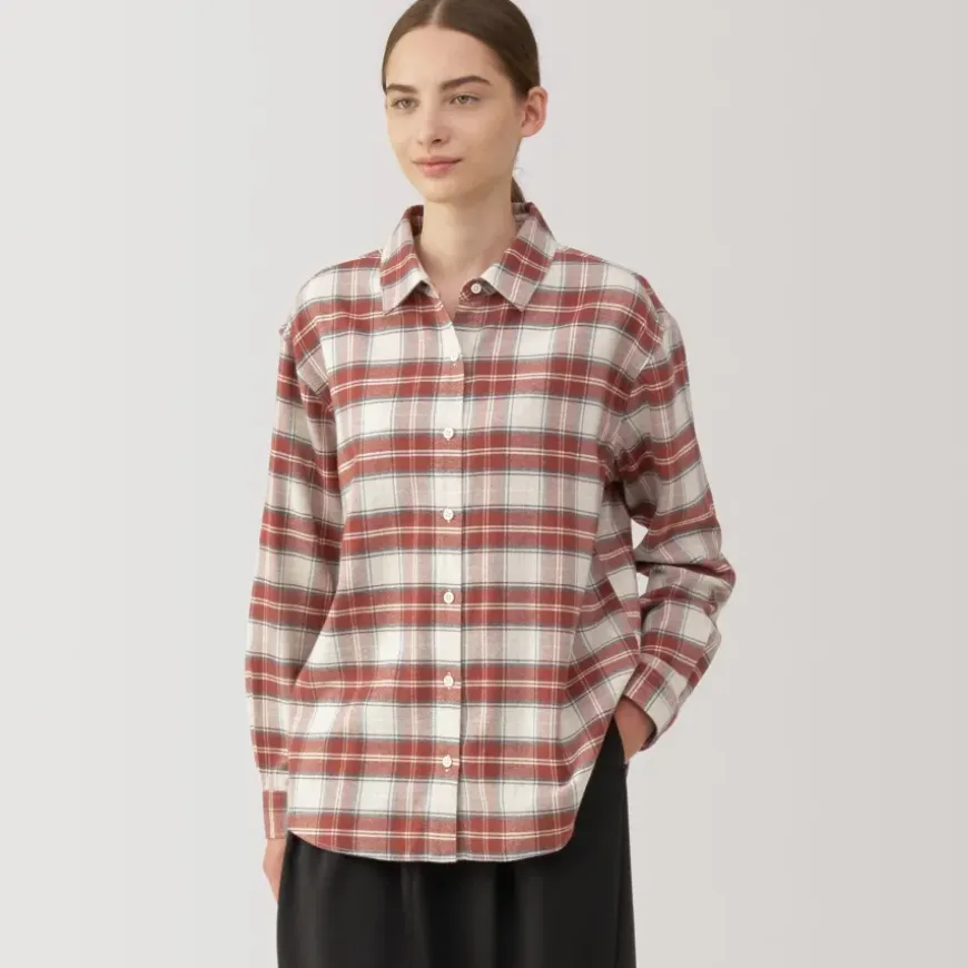 Women's Flannel Regular Collar Long Sleeve Patterned Shirt
