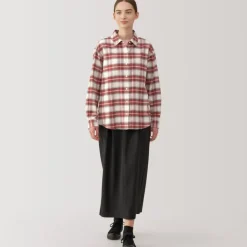 Women's Flannel Regular Collar Long Sleeve Patterned Shirt