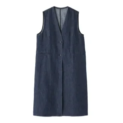 Women's Hemp Blend Denim Long Gilet