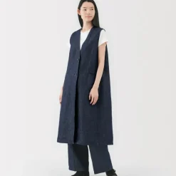 Women's Hemp Blend Denim Long Gilet